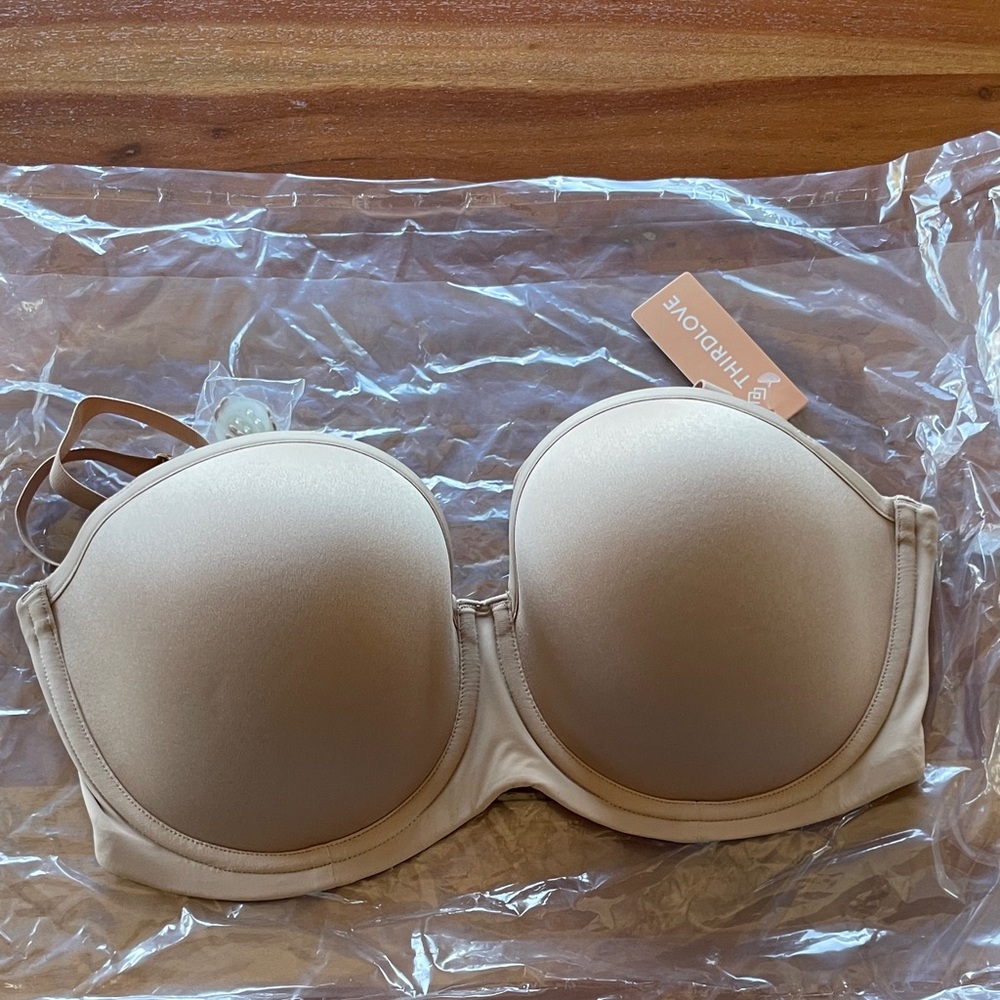 NWT 32F ThirdLove Taupe 24/7 Classic Strapless Convertible Bra